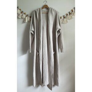Goumi 100% Cotton Ribbed Chunky Knit Longline Cardigan Neutral Cozy Heavyweight